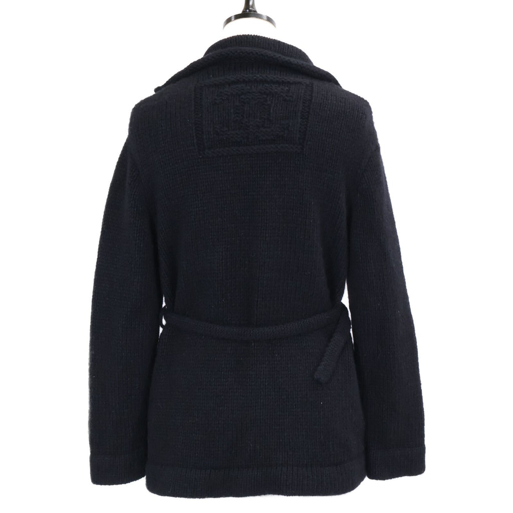 Chanel Pearl CC Logo with Belt Coco Button Cashmere Silk Cardigan Knit Jacket 34 — view 3