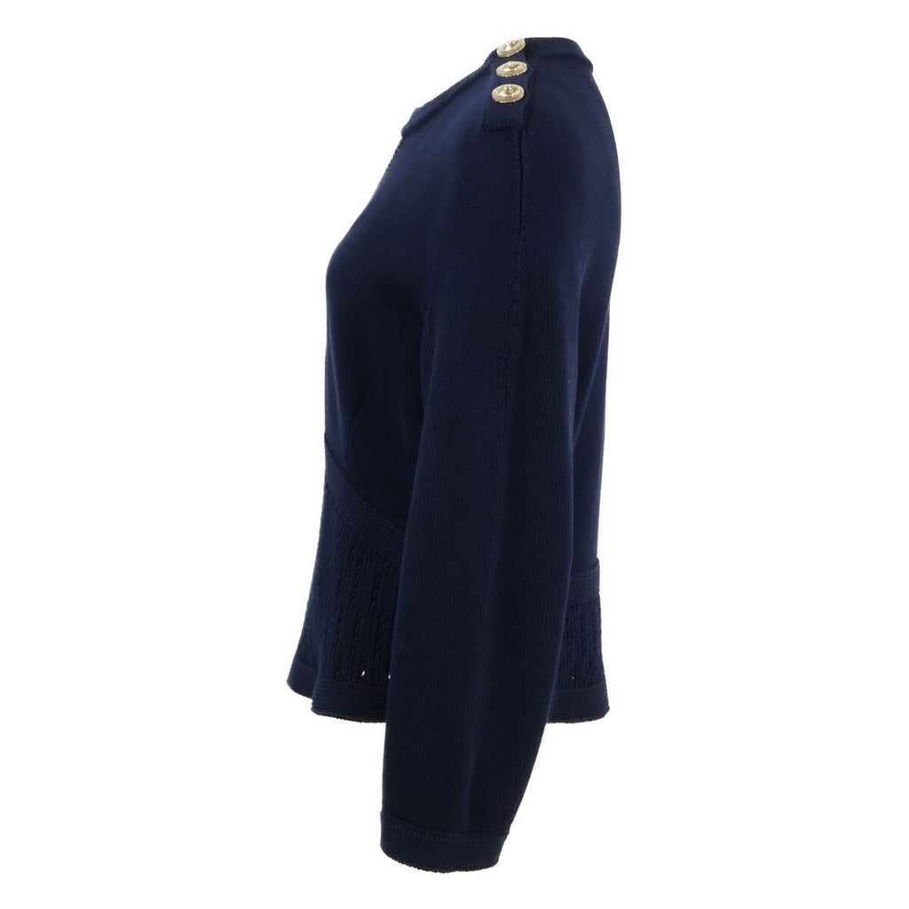 Chanel 21c CC Logo Button Peplum Knit Sweater 38 — view 3