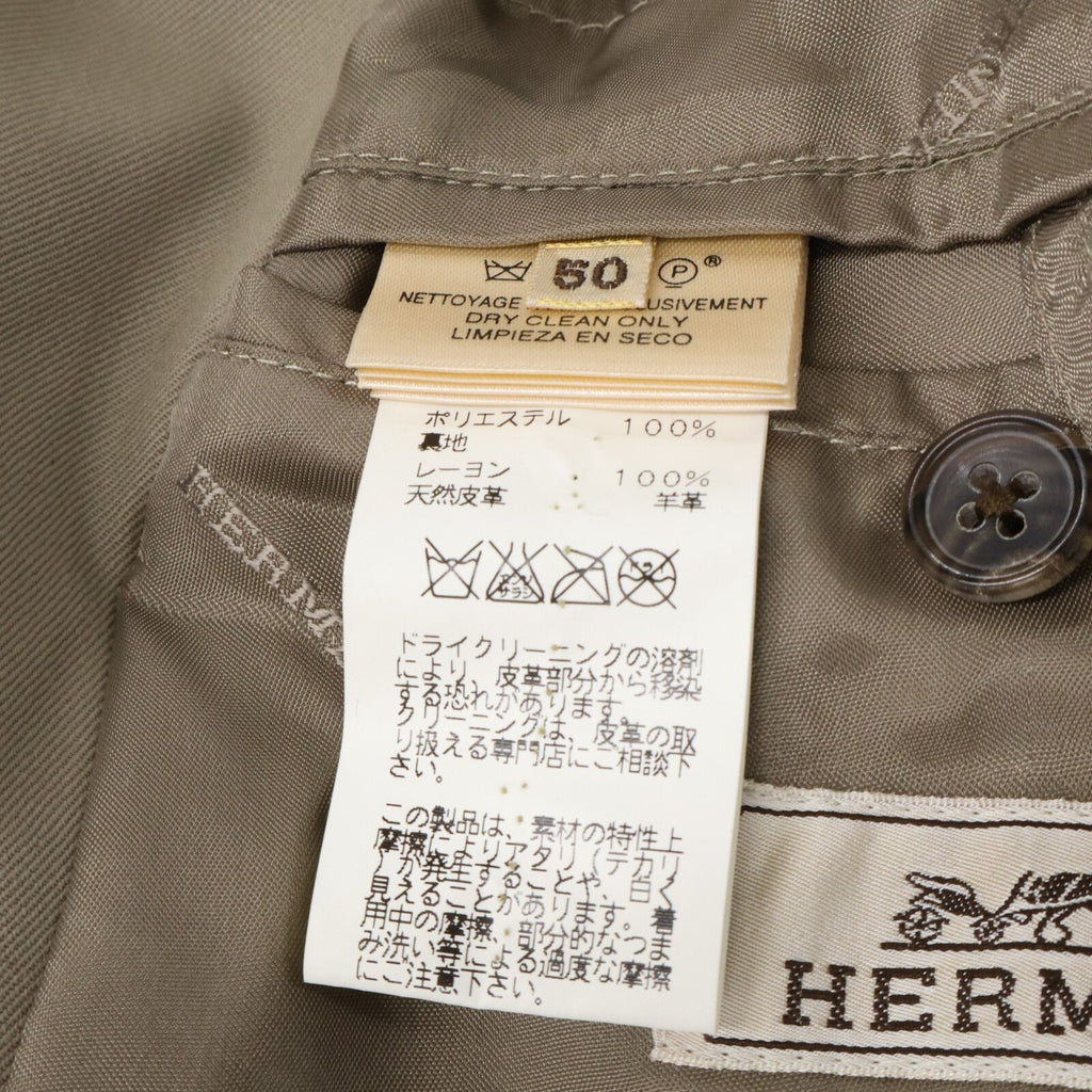 Hermes Wool Leather with Belt Trench 50 — view 6