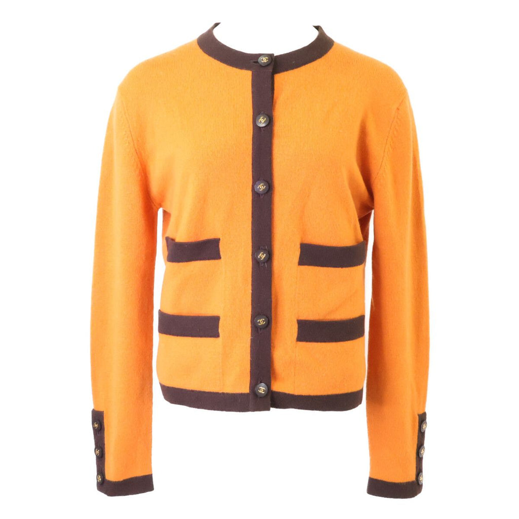 Chanel Cashmere 100 CC Logo Button Cardigan 38