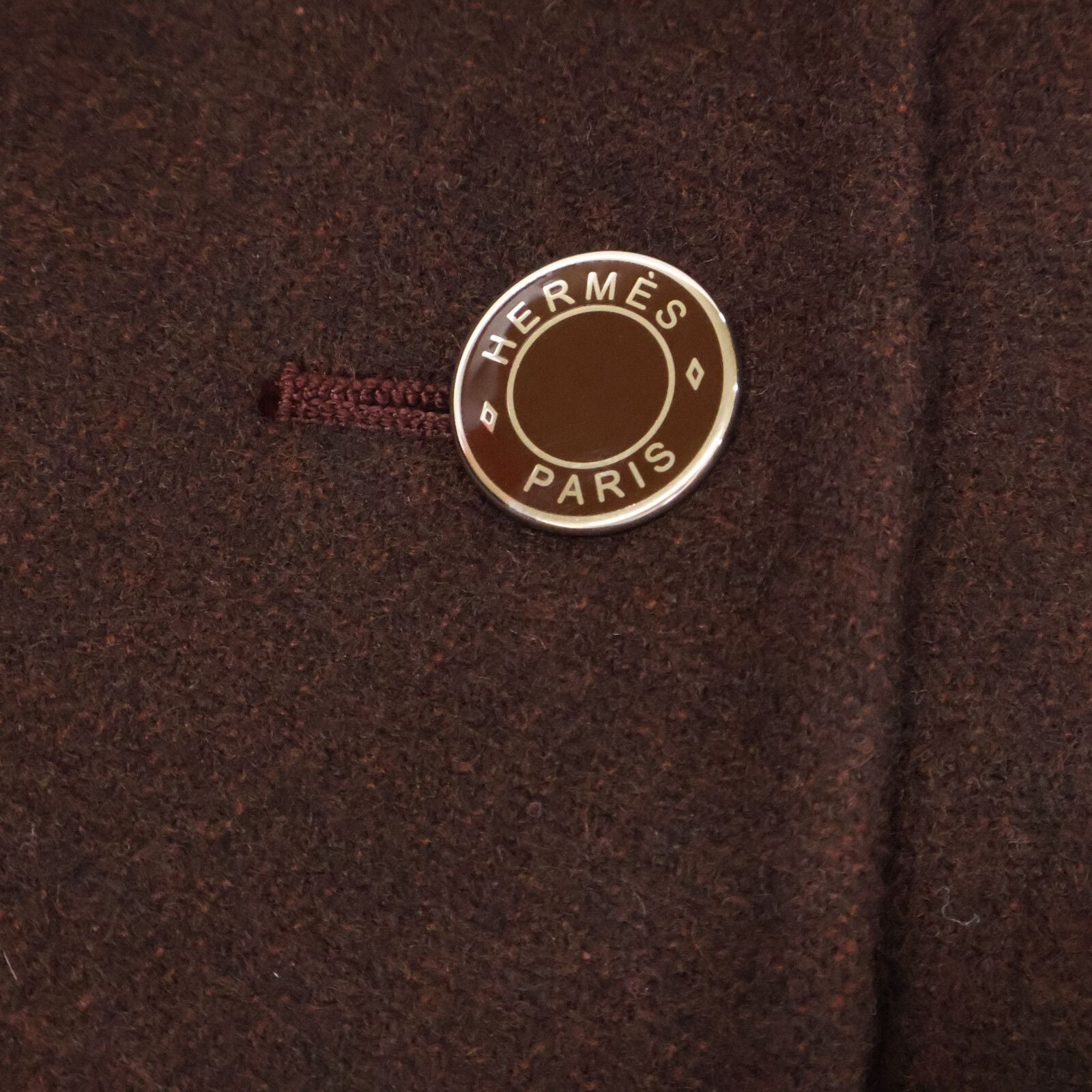 Hermes Series Button Wool Cashmere Chesterfield 38 Jacket — view 7