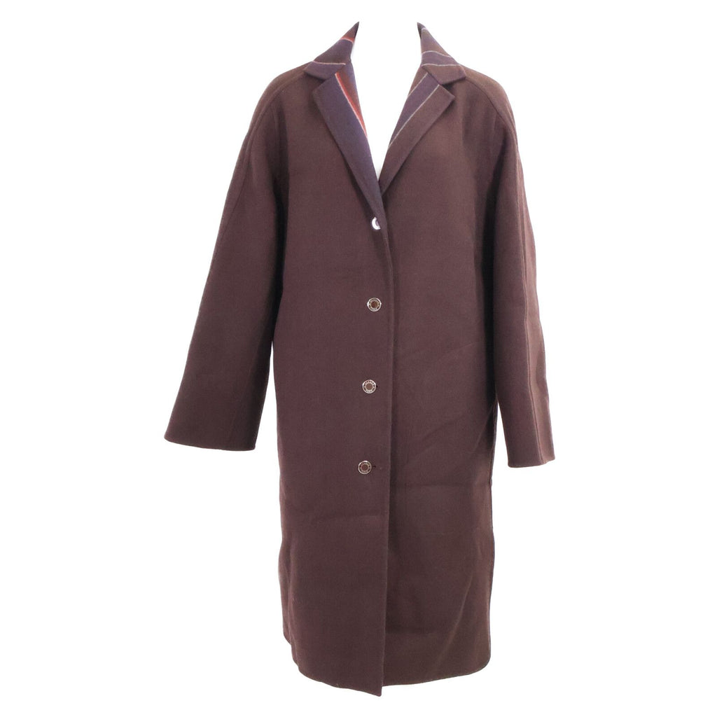 Hermes Series Button Wool Cashmere Chesterfield 38 Jacket