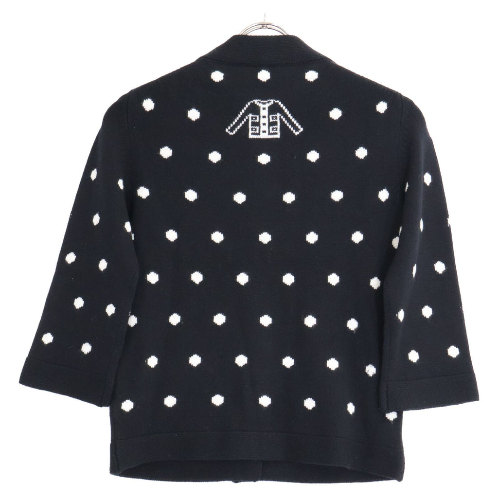 Chanel Dot Pattern Cashmere Knit Cardigan 36 — view 2