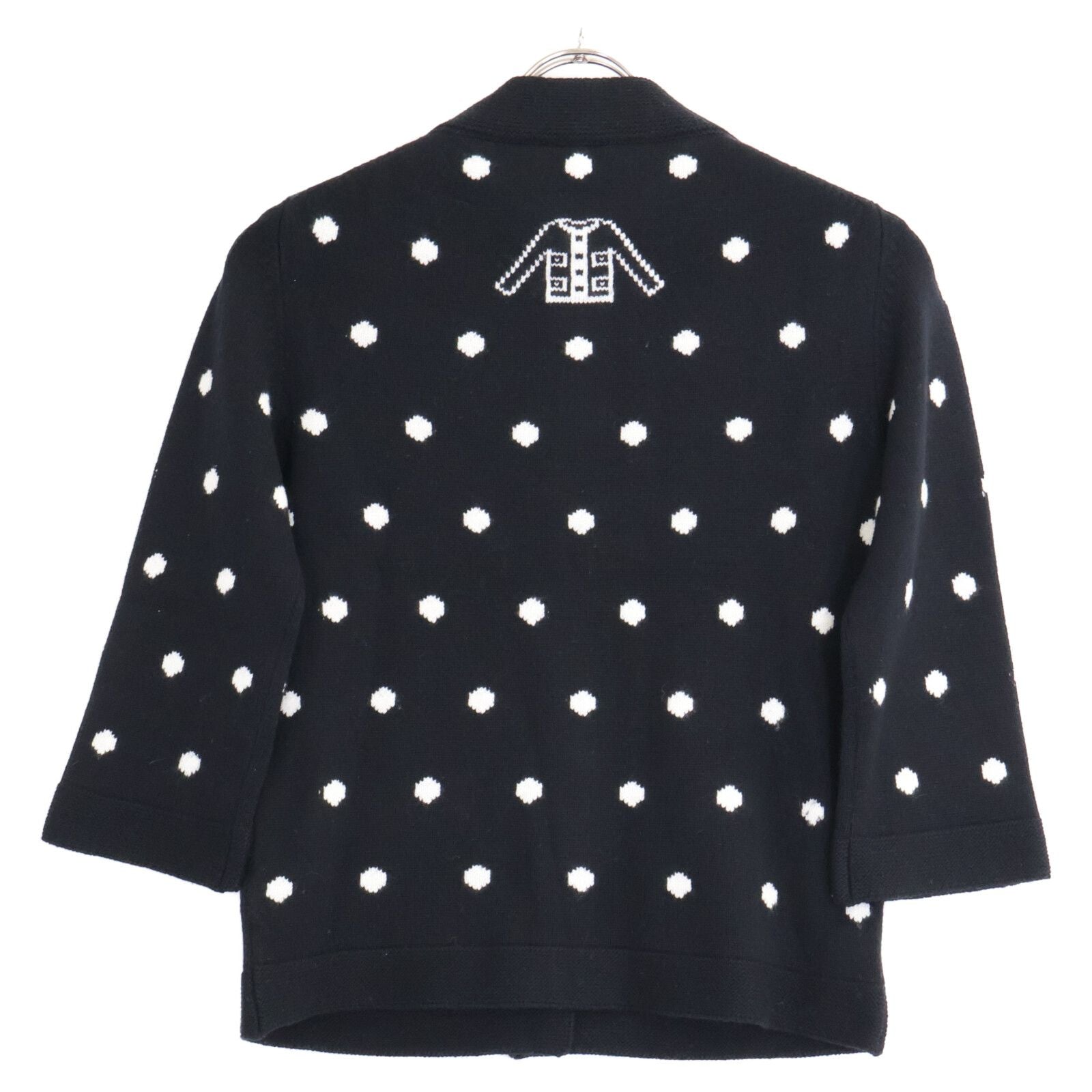 Chanel Dot Pattern Cashmere Knit Cardigan 36 — view 2