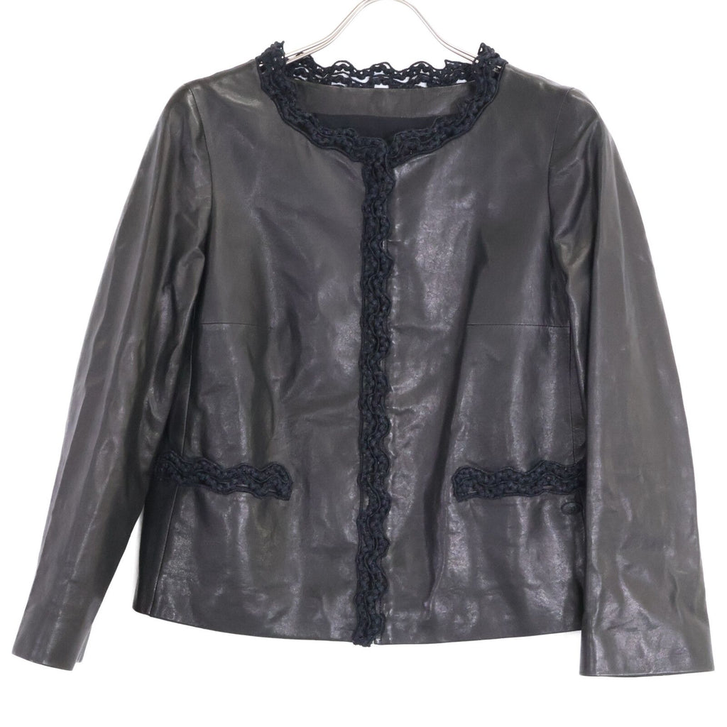 Chanel Lambskin Collarless Jacket 38