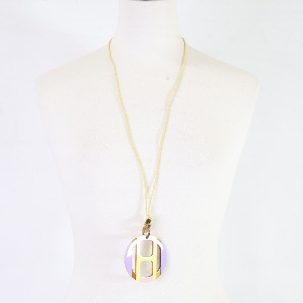 Hermes Like Buffalo Hon Equipe Logo Pendant — view 8