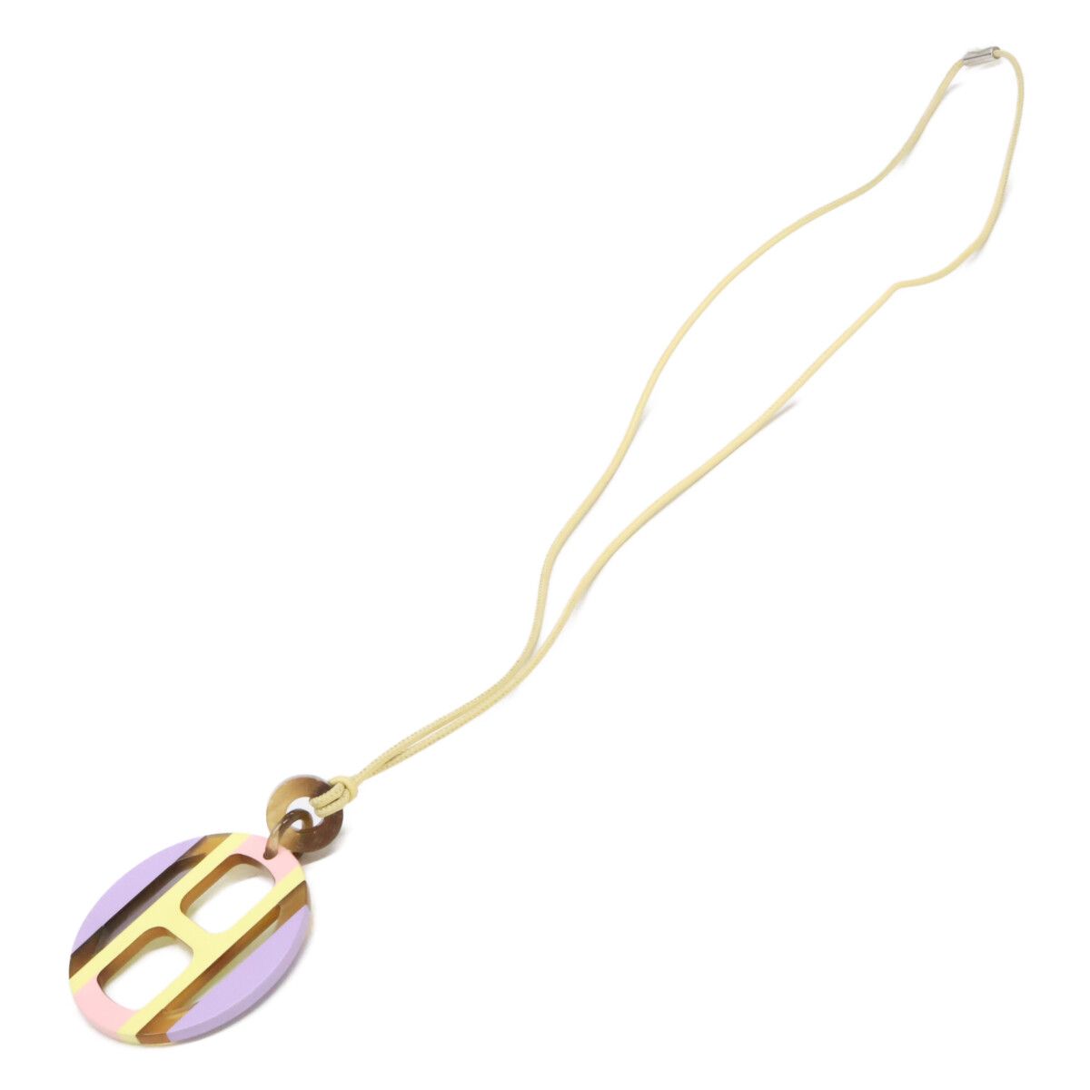 Hermes Like Buffalo Hon Equipe Logo Pendant — view 2