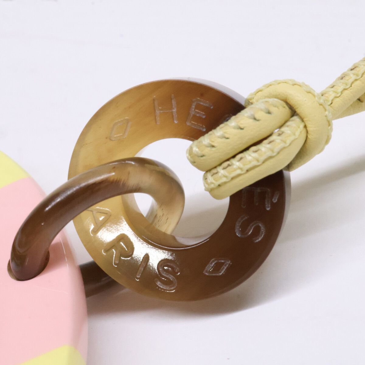 Hermes Like Buffalo Hon Equipe Logo Pendant — view 5