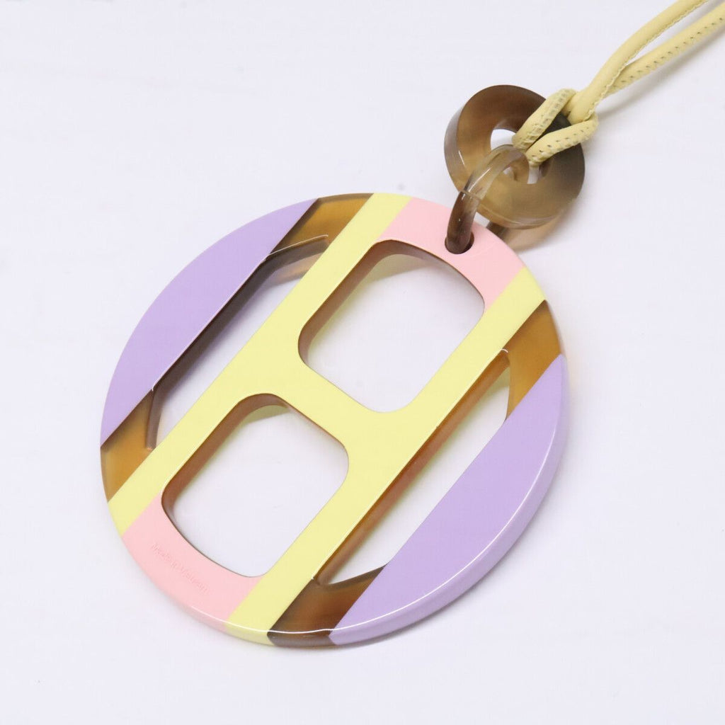 Hermes Like Buffalo Hon Equipe Logo Pendant — view 4