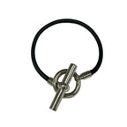 Hermes Bracelet Glenan Leather Black Silver