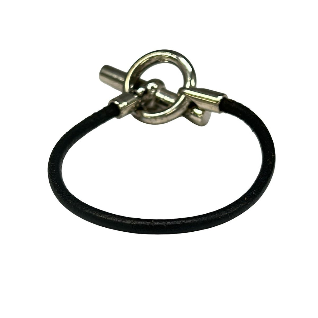 Hermes Bracelet Glenan Leather Black Silver — view 3