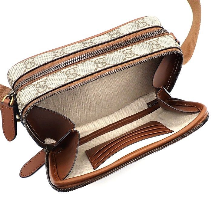 Gucci Shoulder Bag GG Emblem Mini Cross Beige Brown Supreme Canvas Leather — view 6