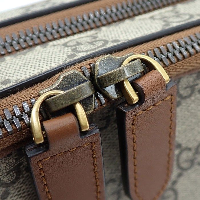 Gucci Shoulder Bag GG Emblem Mini Cross Beige Brown Supreme Canvas Leather — view 8