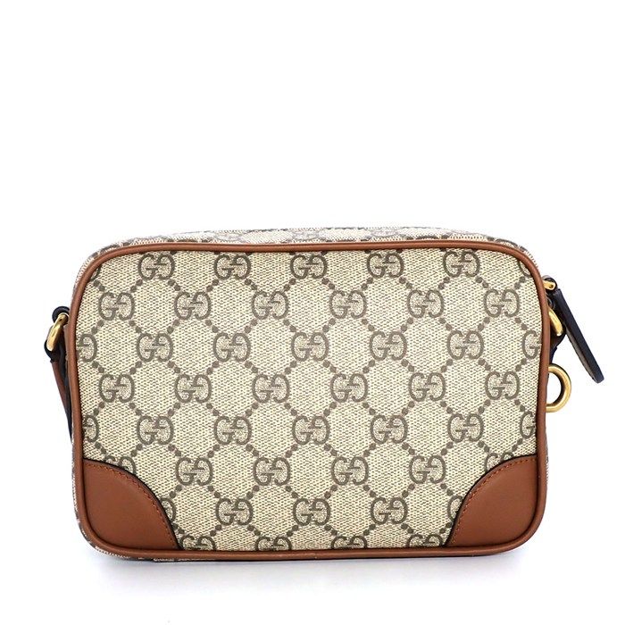 Gucci Shoulder Bag GG Emblem Mini Cross Beige Brown Supreme Canvas Leather — view 2