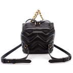 Gucci Backpack GG Marmont Chain Handle Mini Black Leather Gold — view 2