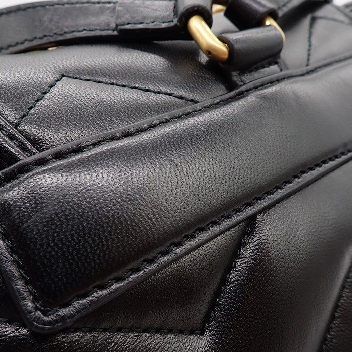 Gucci Backpack GG Marmont Chain Handle Mini Black Leather Gold — view 8