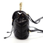 Gucci Backpack GG Marmont Chain Handle Mini Black Leather Gold — view 3