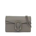 Gucci Shoulder Bag Dionysus Gray Leather Silver