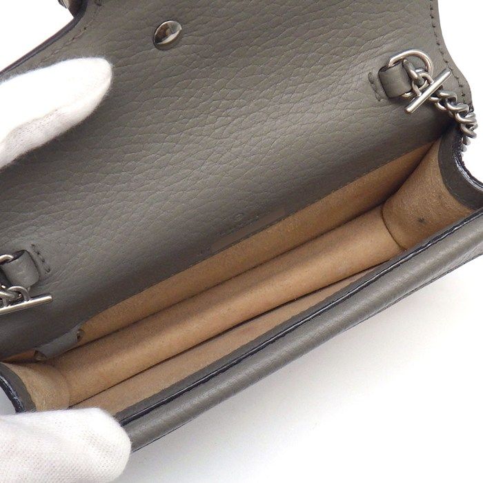 Gucci Shoulder Bag Dionysus Gray Leather Silver — view 5