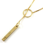 Gucci Necklace Lariat Logo Plate Venetian Chain 18k Yellow Gold — view 2