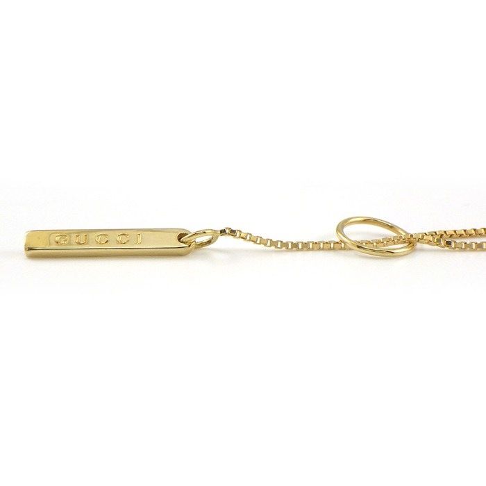 Gucci Necklace Lariat Logo Plate Venetian Chain 18k Yellow Gold — view 3