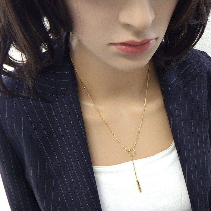 Gucci Necklace Lariat Logo Plate Venetian Chain 18k Yellow Gold — view 5