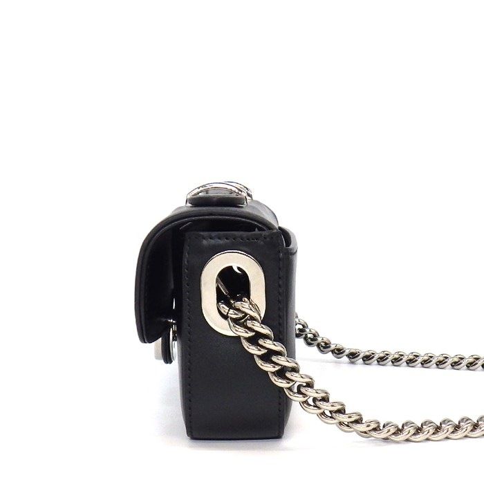 Gucci 2-Way 3way Petit GG Shoulder Bag Black Leather Silver — view 3