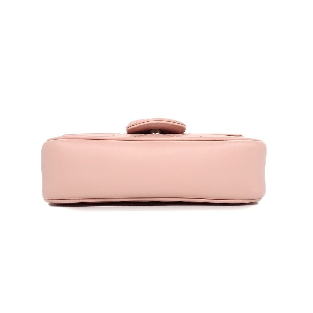 Gucci Waist Bag GG Marmont Mini Pink Chez Blanc Quilted Leather — view 4