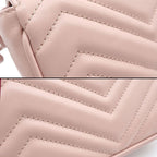 Gucci Waist Bag GG Marmont Mini Pink Chez Blanc Quilted Leather — view 8