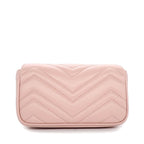 Gucci Waist Bag GG Marmont Mini Pink Chez Blanc Quilted Leather — view 2