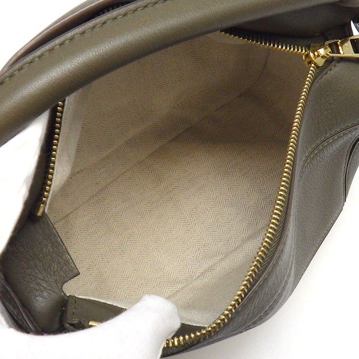 Loewe Shoulder Bag Puzzle Small Dark Khaki Green Classic Calf Gold — view 5