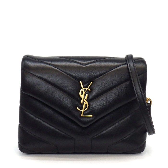 Saint Laurent Shoulder Bag Loulou Toy Black Calfskin Gold