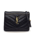 Saint Laurent Shoulder Bag Loulou Toy Black Calfskin Gold