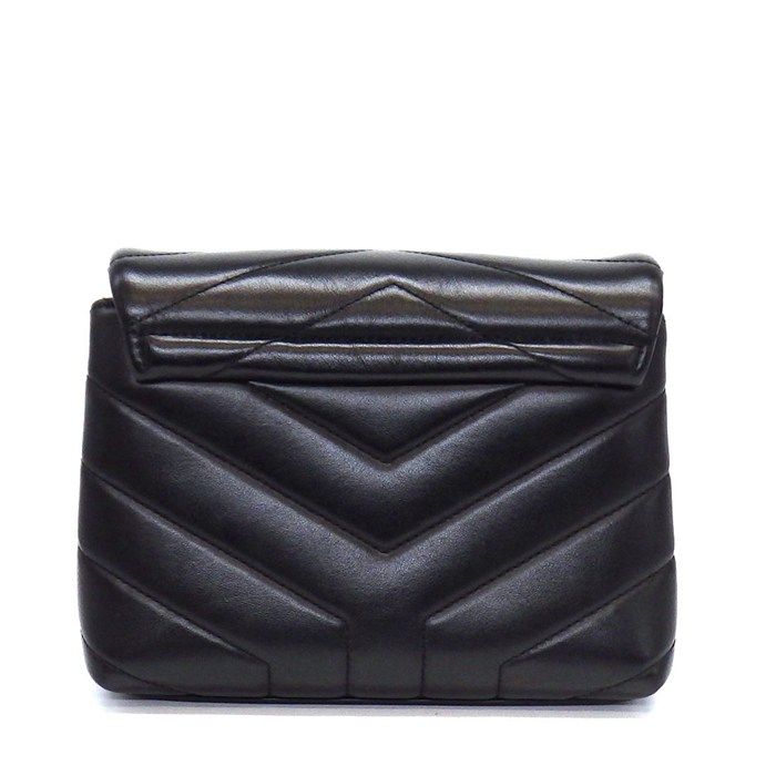 Saint Laurent Shoulder Bag Loulou Toy Black Calfskin Gold — view 2