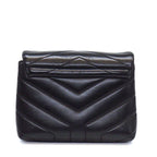Saint Laurent Shoulder Bag Loulou Toy Black Calfskin Gold — view 2