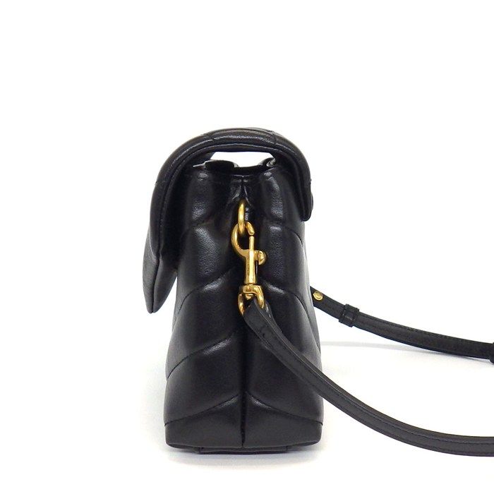 Saint Laurent Shoulder Bag Loulou Toy Black Calfskin Gold — view 3