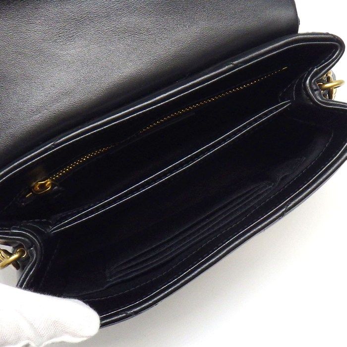 Saint Laurent Shoulder Bag Loulou Toy Black Calfskin Gold — view 5