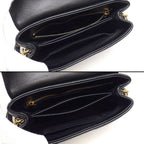 Saint Laurent Shoulder Bag Loulou Toy Black Calfskin Gold — view 6