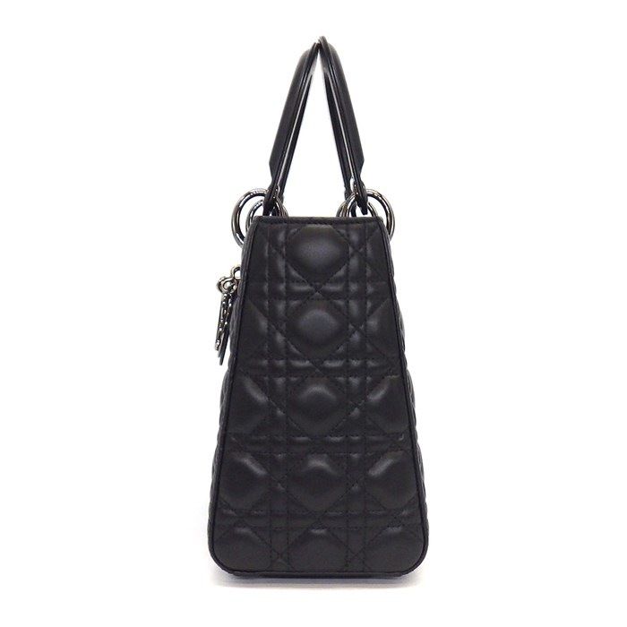 Dior Handbag Lady Dior Black Cannage Lambskin Gunmetal — view 3