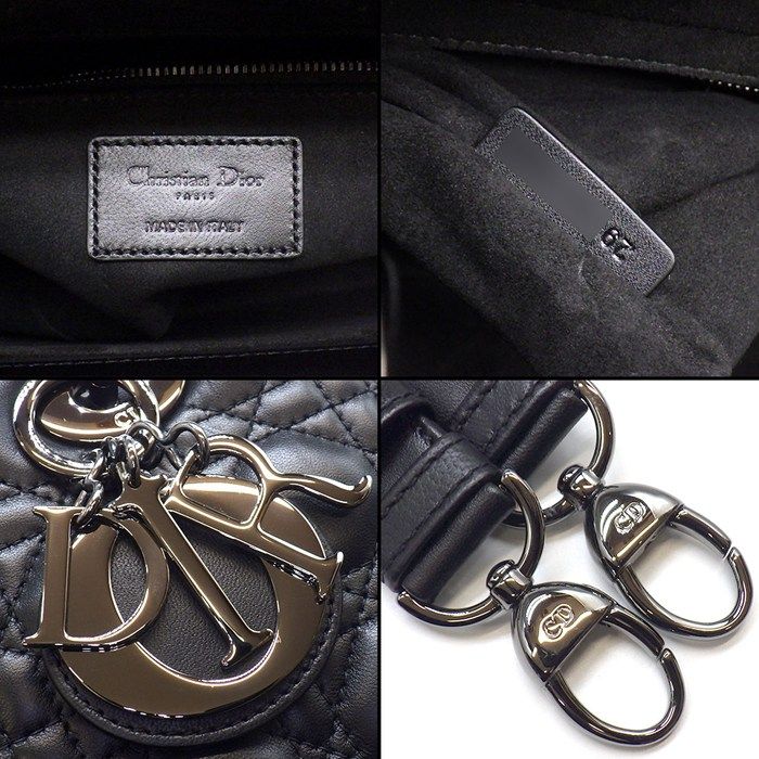 Dior Handbag Lady Dior Black Cannage Lambskin Gunmetal — view 7