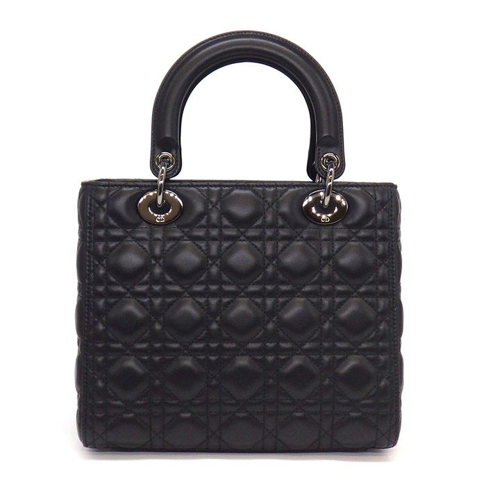 Dior Handbag Lady Dior Black Cannage Lambskin Gunmetal — view 2