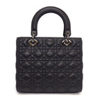 Dior Handbag Lady Dior Black Cannage Lambskin Gunmetal — view 2