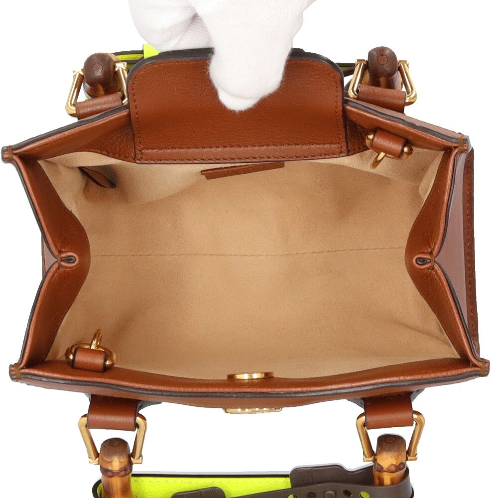 Gucci Diana Mini Tote Bumble Shoulder Bag Leather Brown — view 7