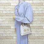 Gucci Horsebit Shoulder Bag Leather White — view 2