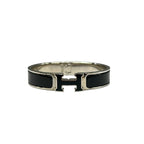 Hermes Bangle Click Silver Black Bracelet