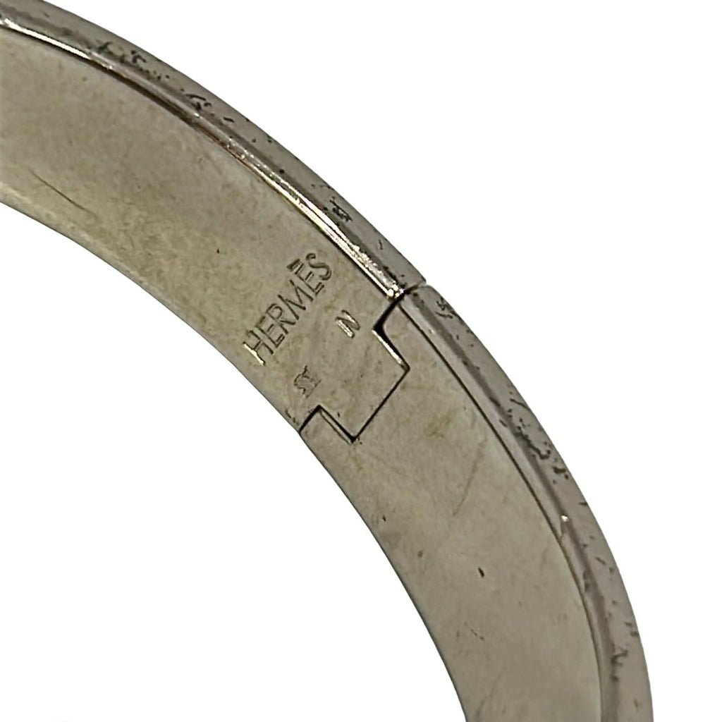 Hermes Bangle Click Silver Black Bracelet — view 4