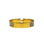 Hermes Bangle Click Gold Gray Beige Bracelet — view 3
