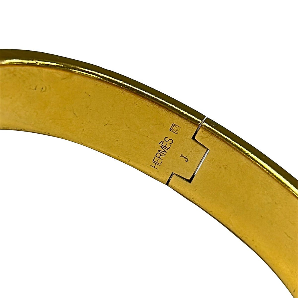 Hermes Bangle Click Gold Gray Beige Bracelet — view 5