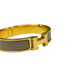 Hermes Bangle Click Gold Gray Beige Bracelet — view 4