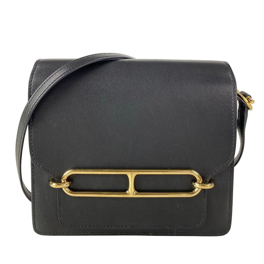 Hermes Shoulder Bag Sac Roulis Miniroulis Black Gold